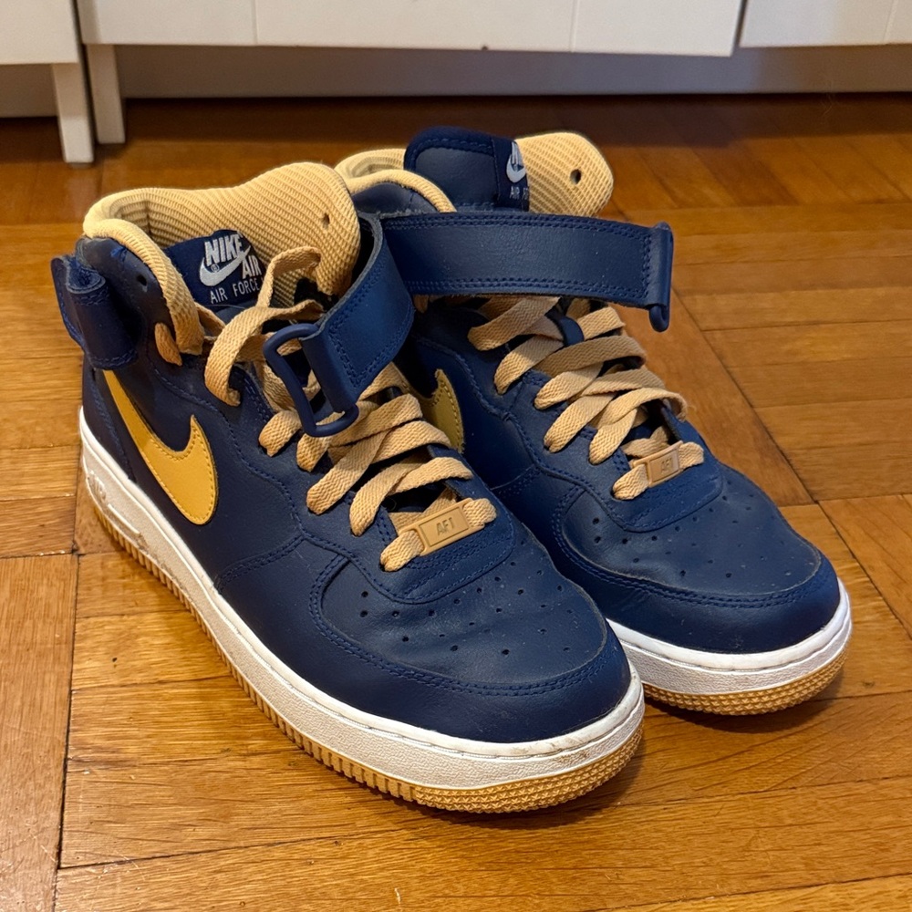 Nike Navy and Tan High-Top Sneakers